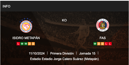 Isidro Metapán vs. FAS 
