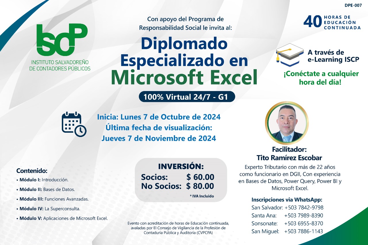 Diplomado especializado en excel 