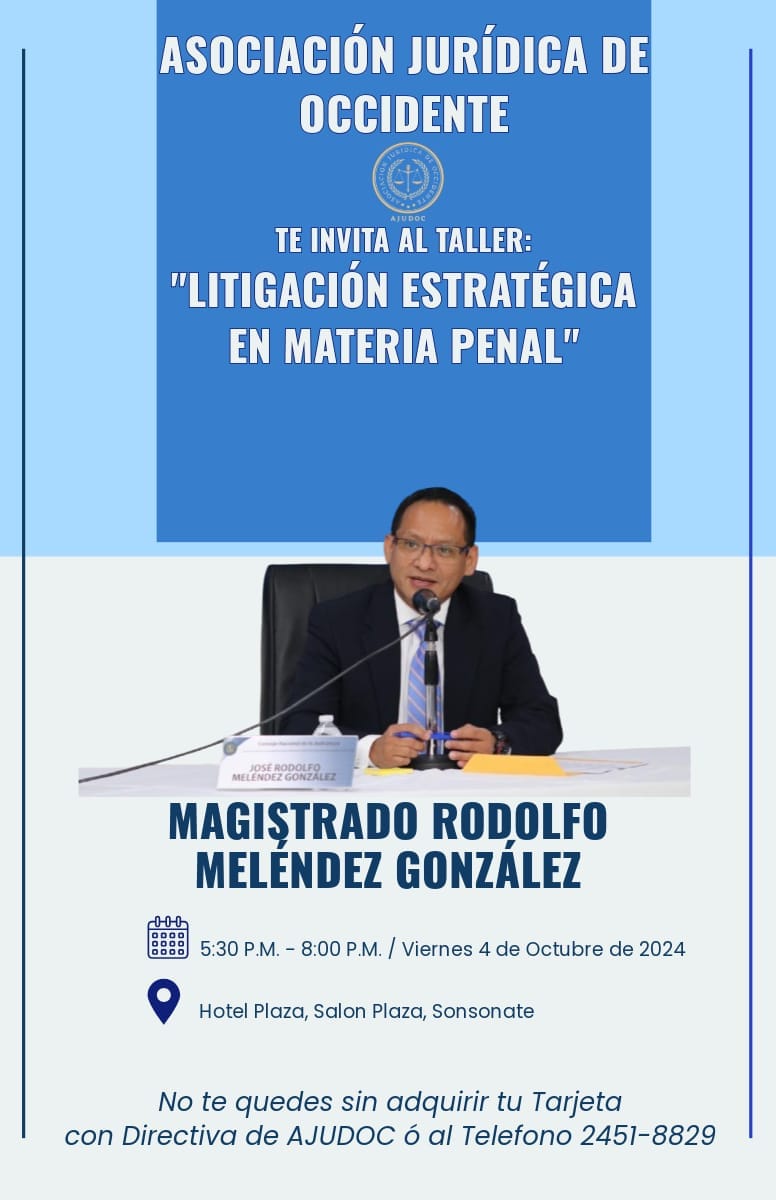Taller sobre litigación estratégica en materia penal.