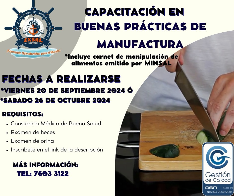 Capacitacion en buenas practicas de manufactura 