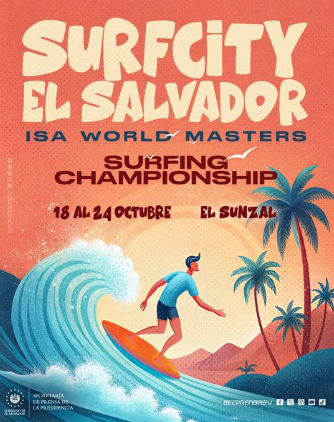 ¡Campeonato Mundial de Surf ISA Masters en El Sunzal, El Salvador!