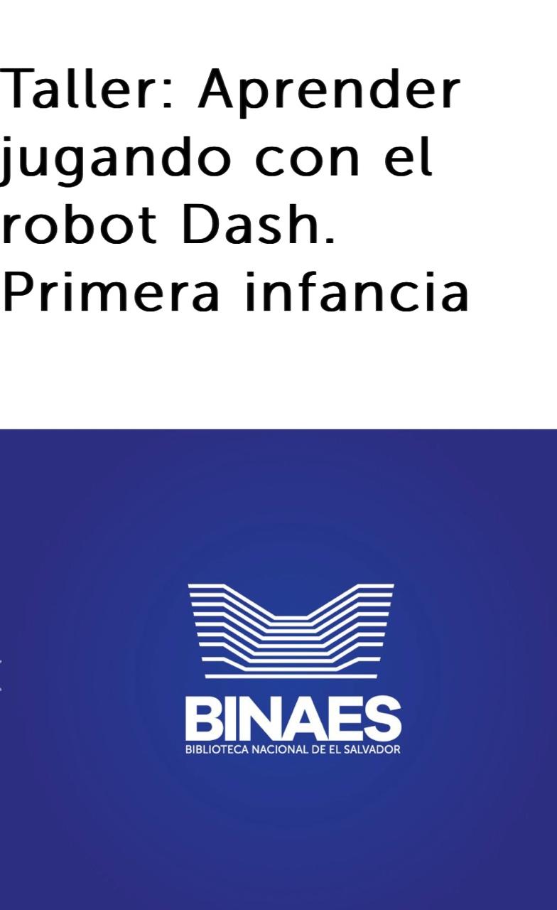 Taller: Aprender jugando con el robot Dash. Primera infancia