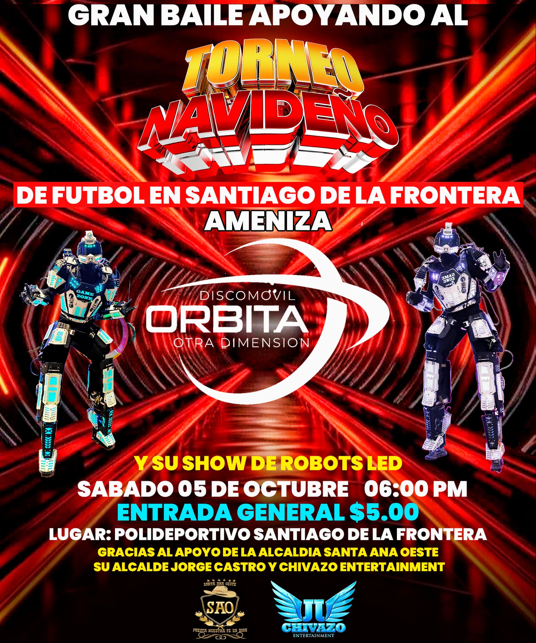 GRAN BAILE APOYANDO AL TORNEO NAVIDEÑO DE FUTBOL EN SANTIAGO DE LA FRONTERA 