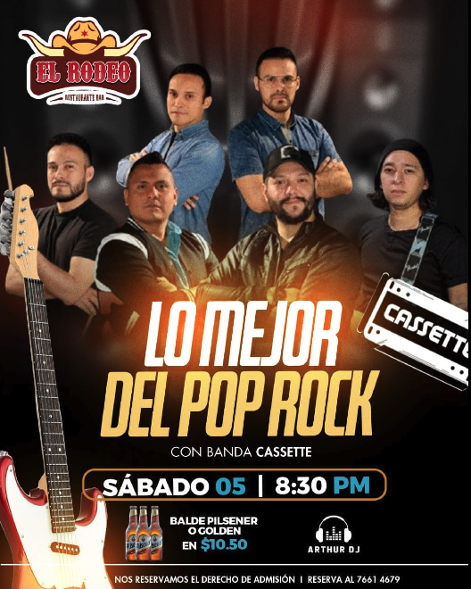 Noche de Pop Rock con banda Cassette