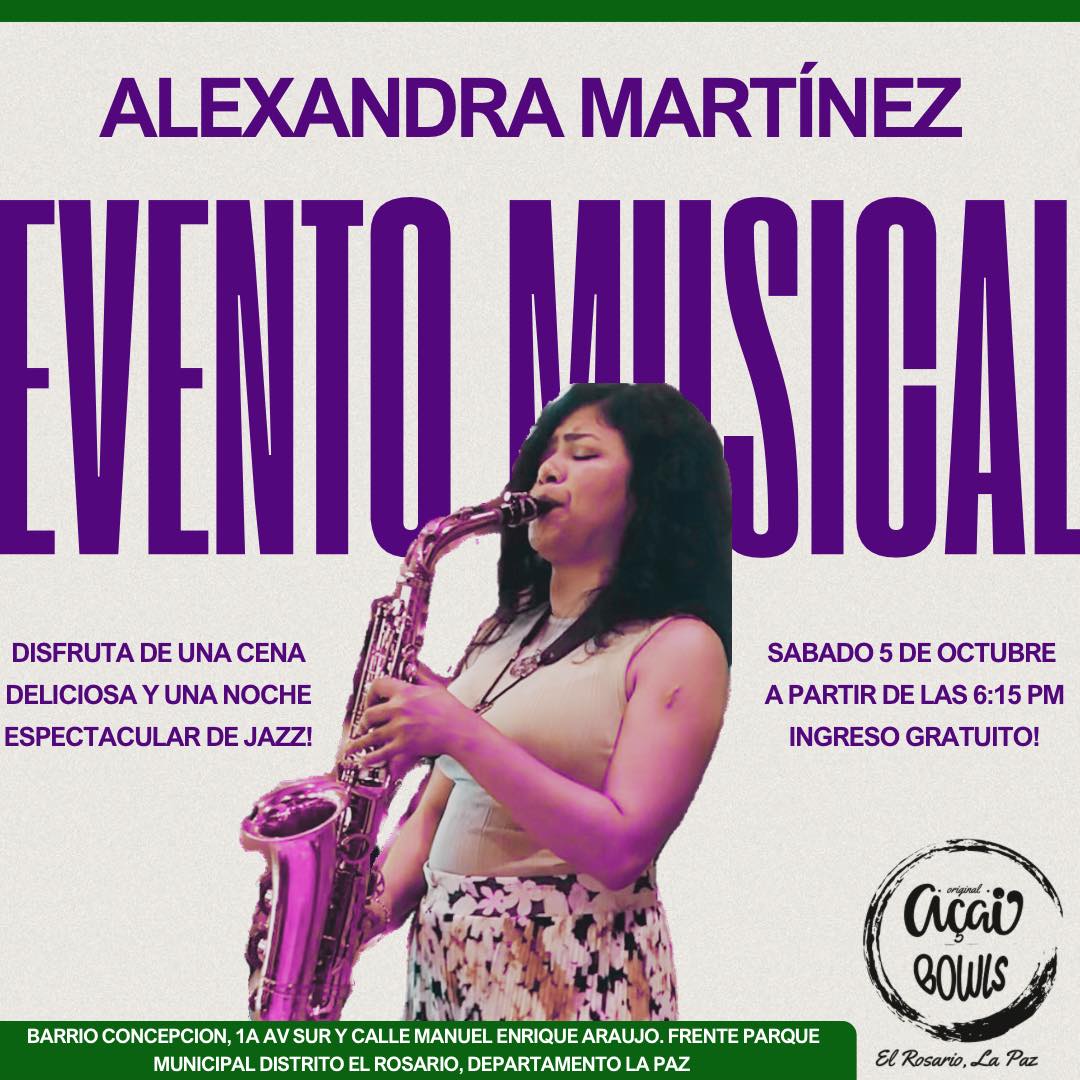 Saxofonista, Alexandra Martínez