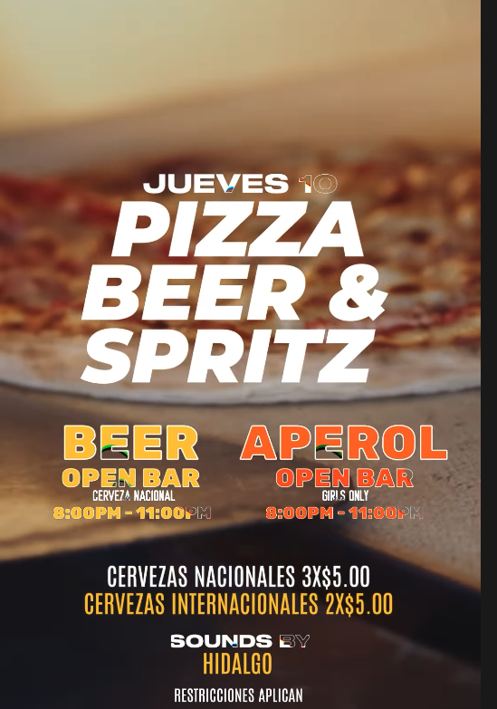 Pizza Beer Y Spritz 