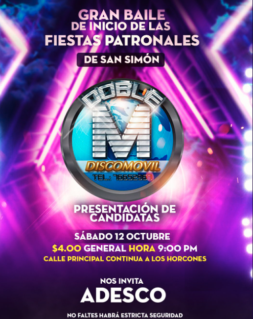 Discomovil Doble M El Salvador En  LOS FESTEJOS PATRONALES DE SAN SIMÓN
