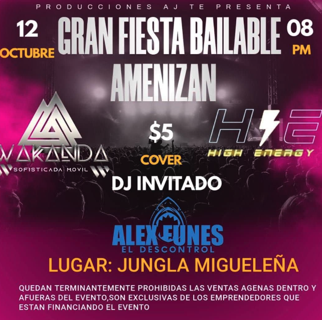 Wakanda Discomovil Oficial y High Energy Discomovil El Salvador EN LA JUNGLA MIGUELEÑA