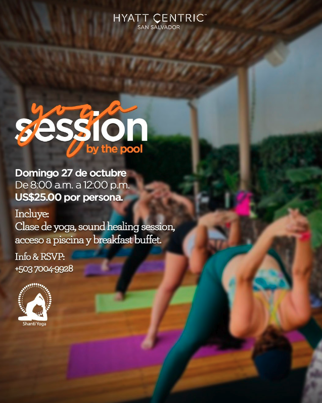 Sesión de yoga en Hyatt Centric San Salvador