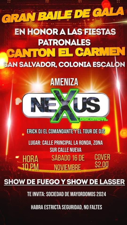 Gran Baile de Gala en honor a las fiestas Patronales del canon El Carmen 