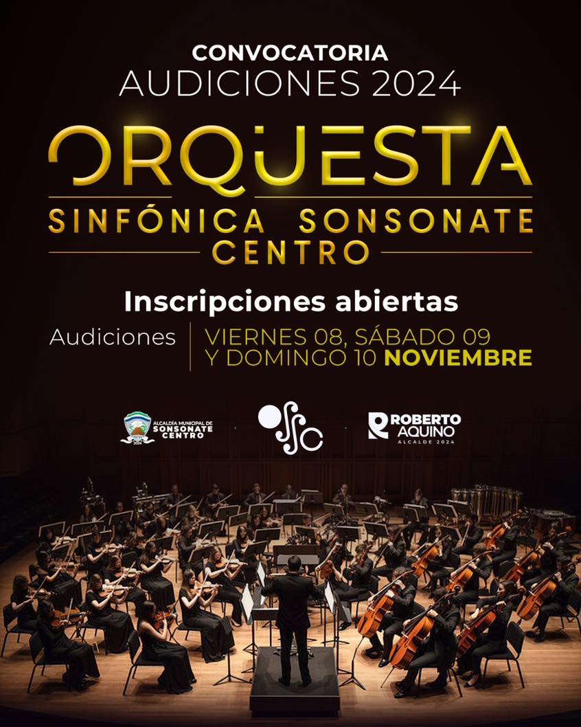 Convocatoria Audiciones 2024 Sinfonica Sonsonate Centro 