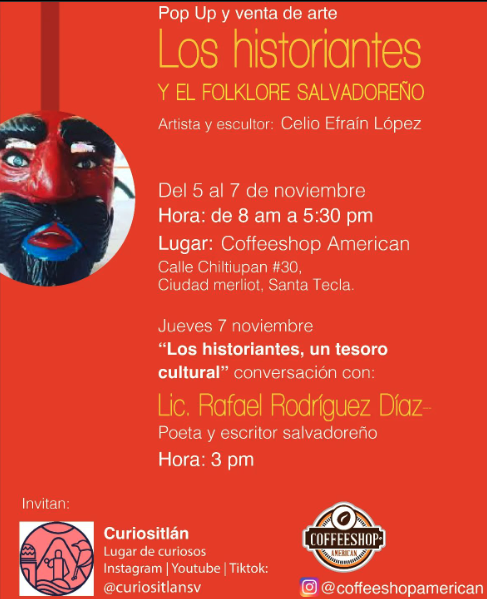 Pop up y venta de Arte " Los historiantes y el folklore salvadoreño"