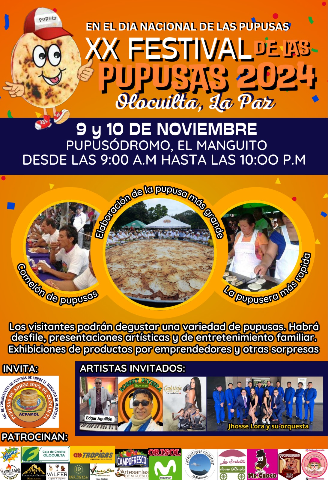 XX FESTIVAL DE LAS PUPUSAS 2024 Olocuilota, La Paz
