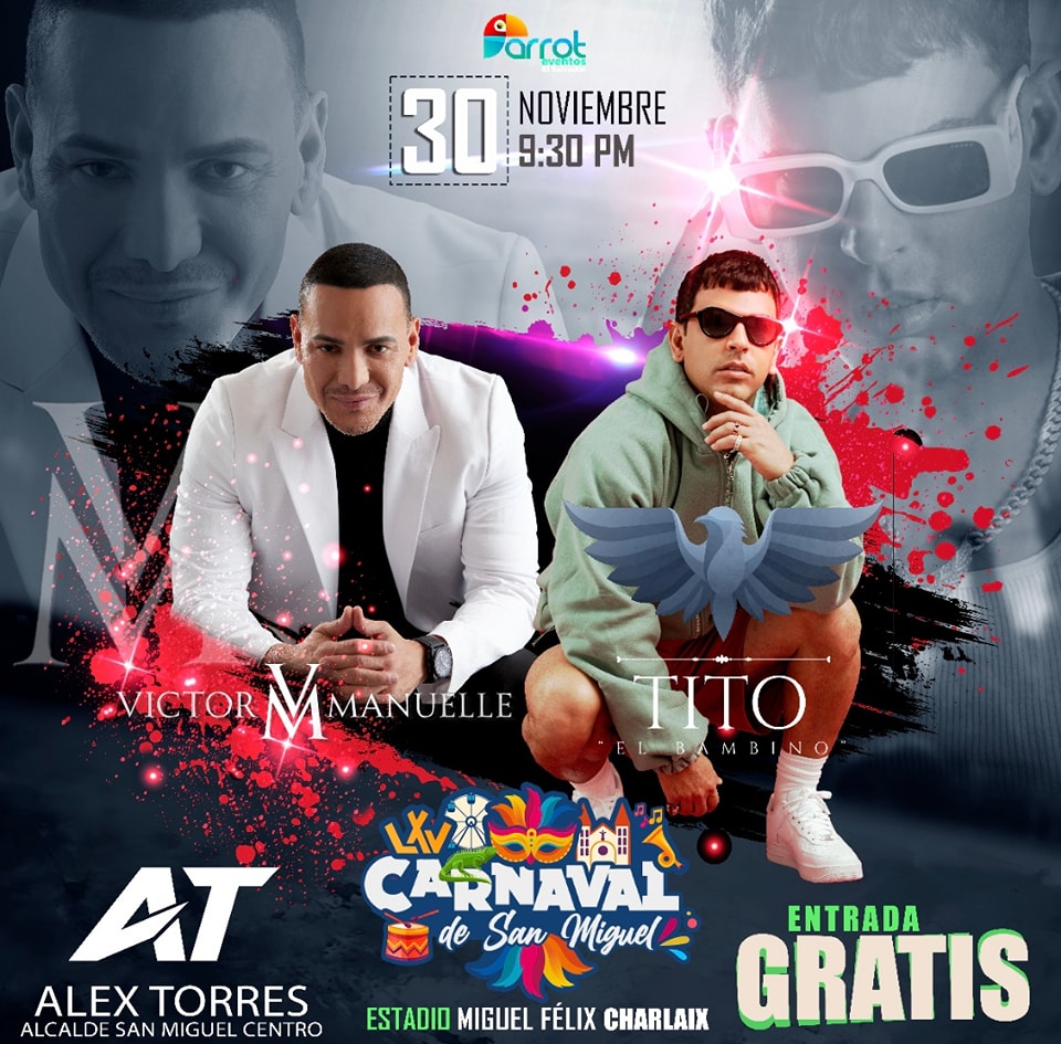 Concierto De Víctor Manuelle Y Tito El Bambino En El Carnaval De San Miguel 2024