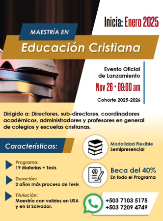 𝙈𝙖𝙚𝙨𝙩𝙧𝙞𝙖 𝙚𝙣 𝙀𝙙𝙪𝙘𝙖𝙘𝙞𝙤𝙣 𝘾𝙧𝙞𝙨𝙩𝙞𝙖𝙣𝙖 (𝙈𝙀𝘾)