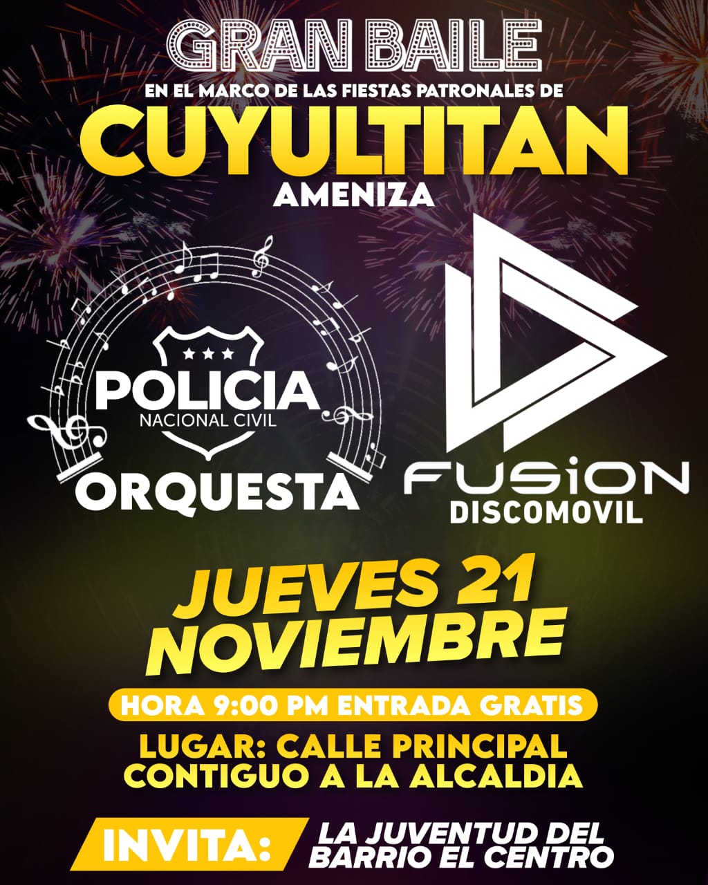 Gran Baile en el Marco de las Fiestas Patronales de Cuyultitan 
