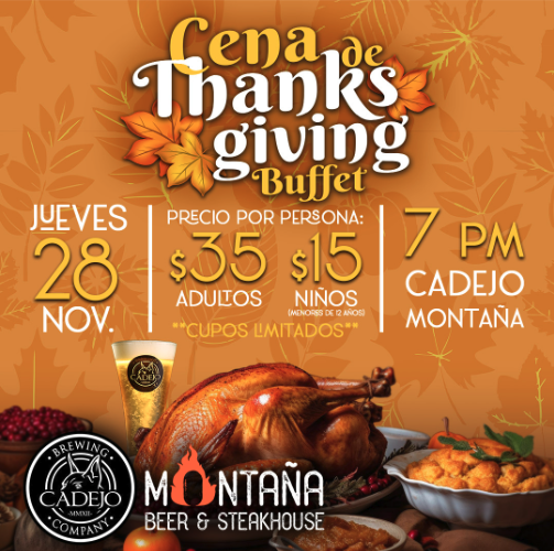 Cena Buffet de Thanksgiving en Cadejo Montaña