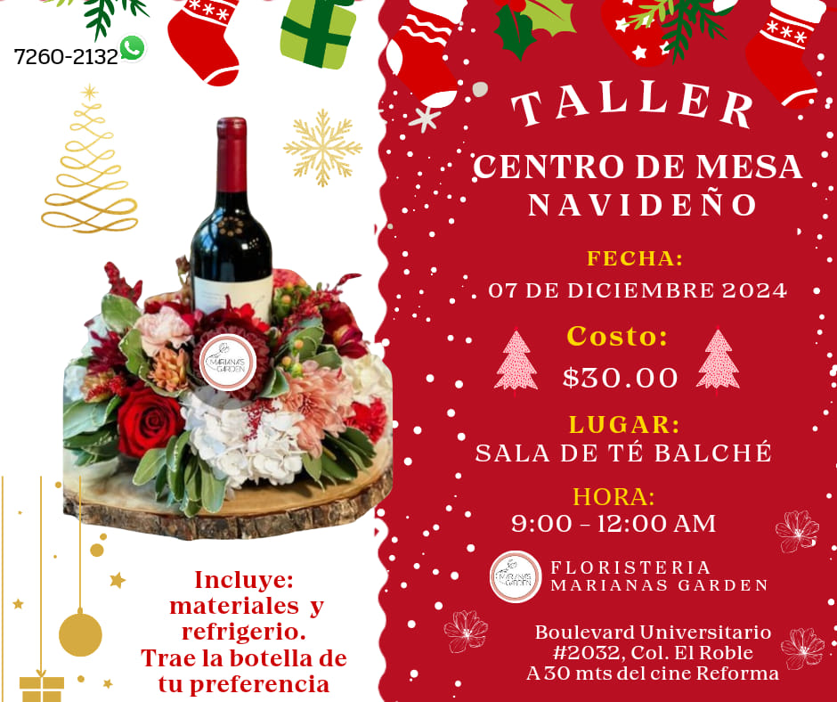 Taller Centro de Mesa Navideño 