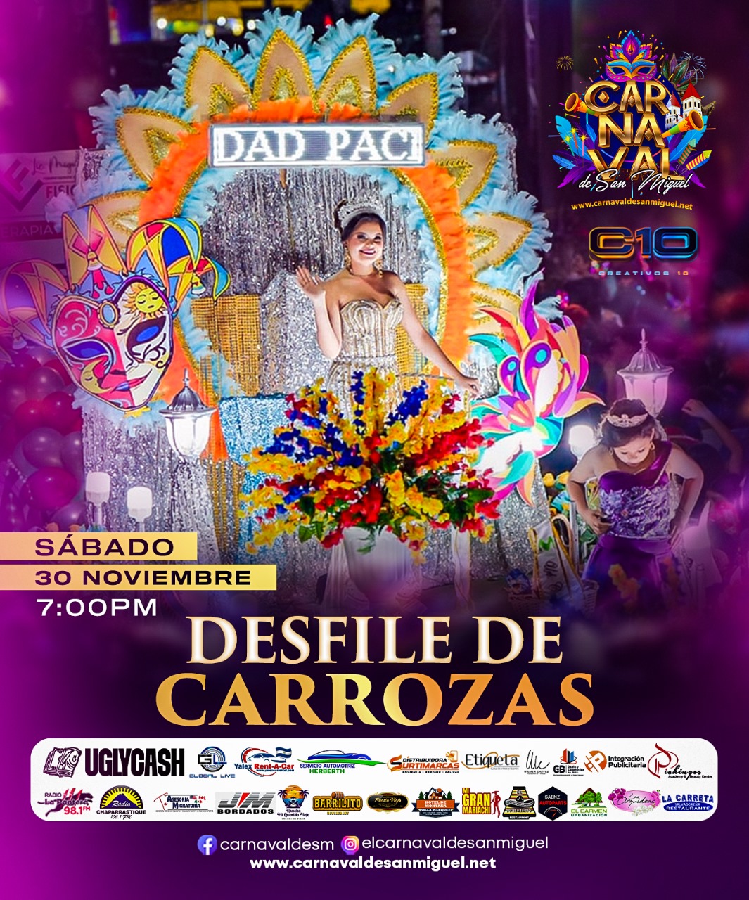 DESFILE DE CARROZAS EN EL CARNAVAL DE SAN MIGUEL 