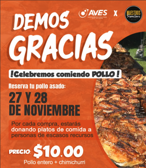 Cena ¨Demos Gracias COMIENDO POLLO¨