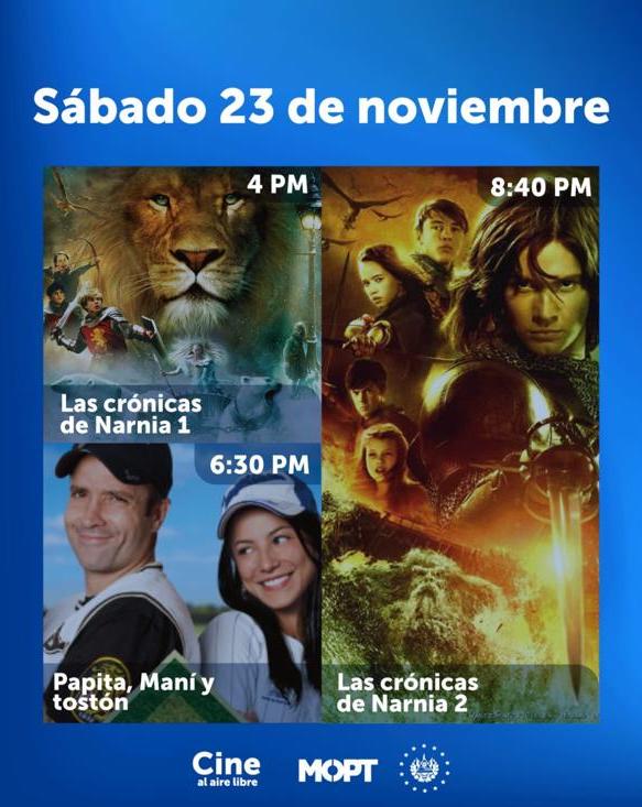 Cartelera Del Día Sábado En EL Cine Al Aire Libre 