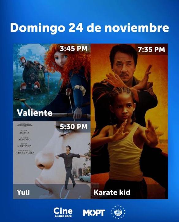 Cartelera Del Día Domingo En EL Cine Al Aire Libre 