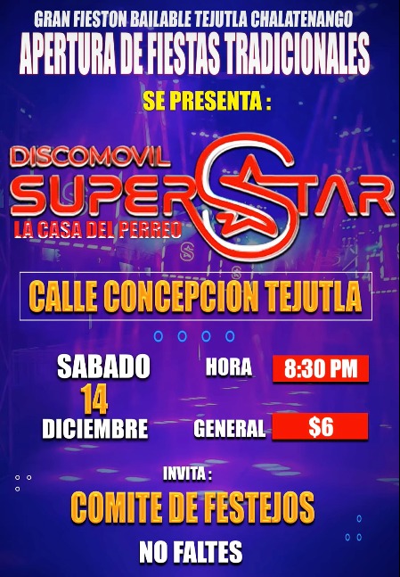Gran fiesta bailable en Tejutla 