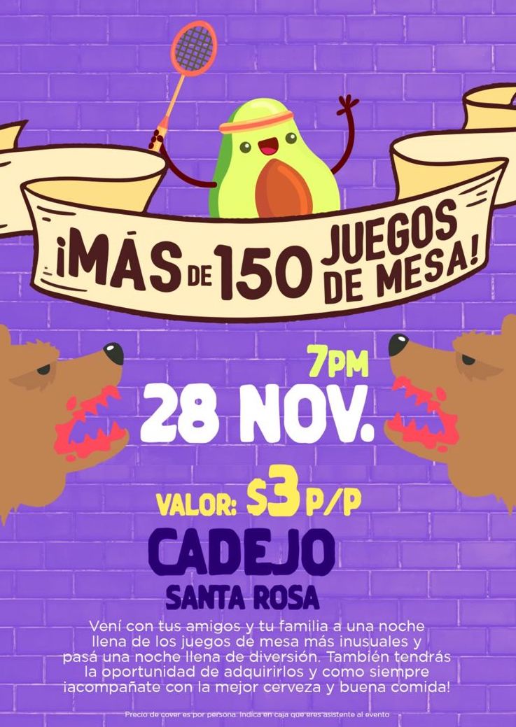 ¡Noche de Juegos en Cadejo Santa Rosa!
