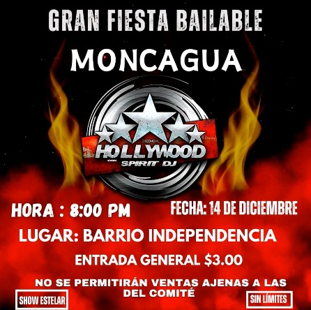 Gran Fiesta Bailable en Moncagua 