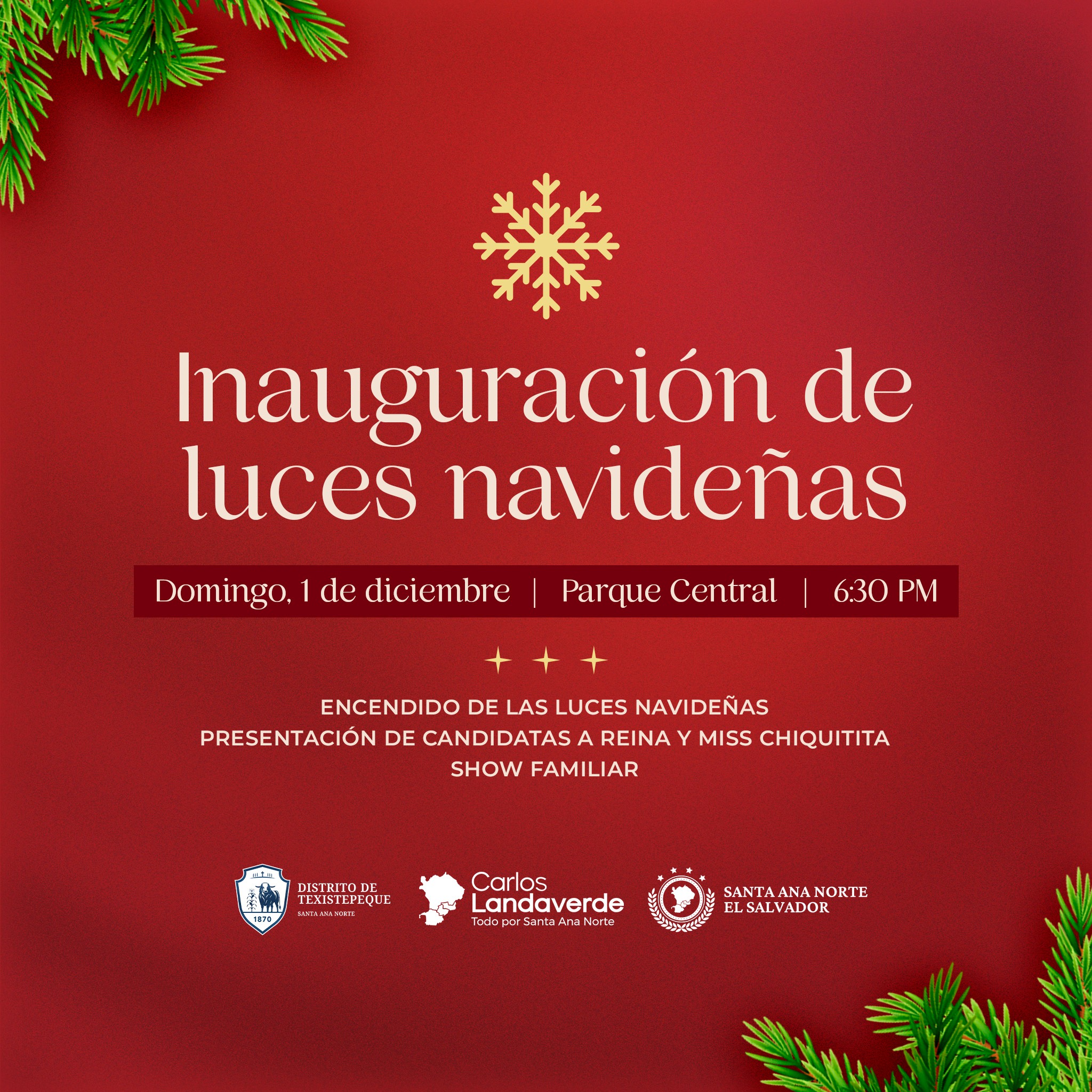 Inauguración de luces navideñas