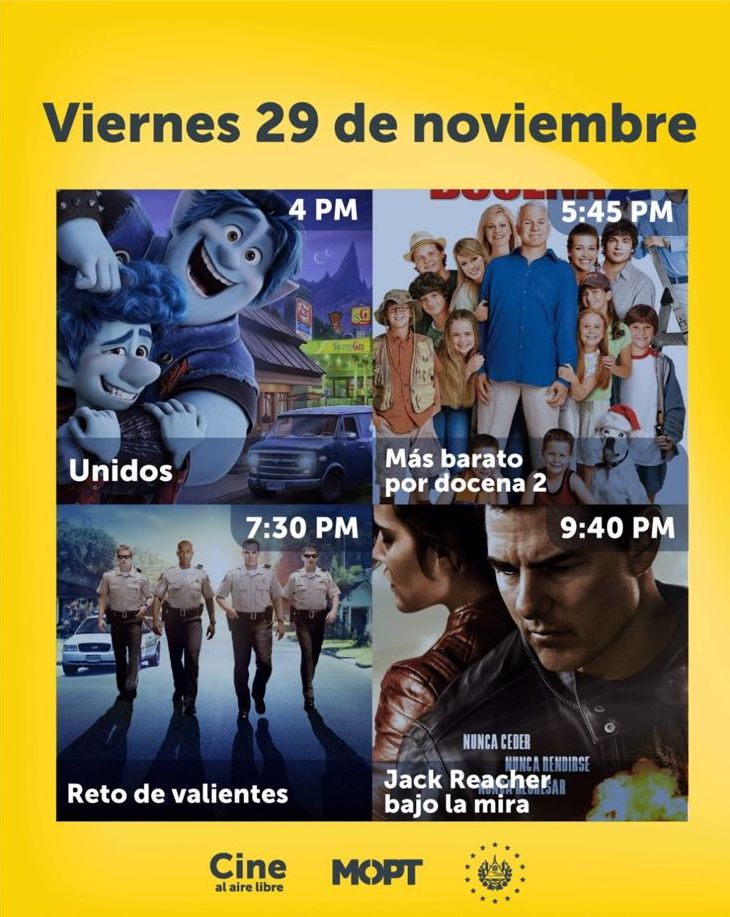 Cartelera Del Día Viernes En EL Cine Al Aire Libre 