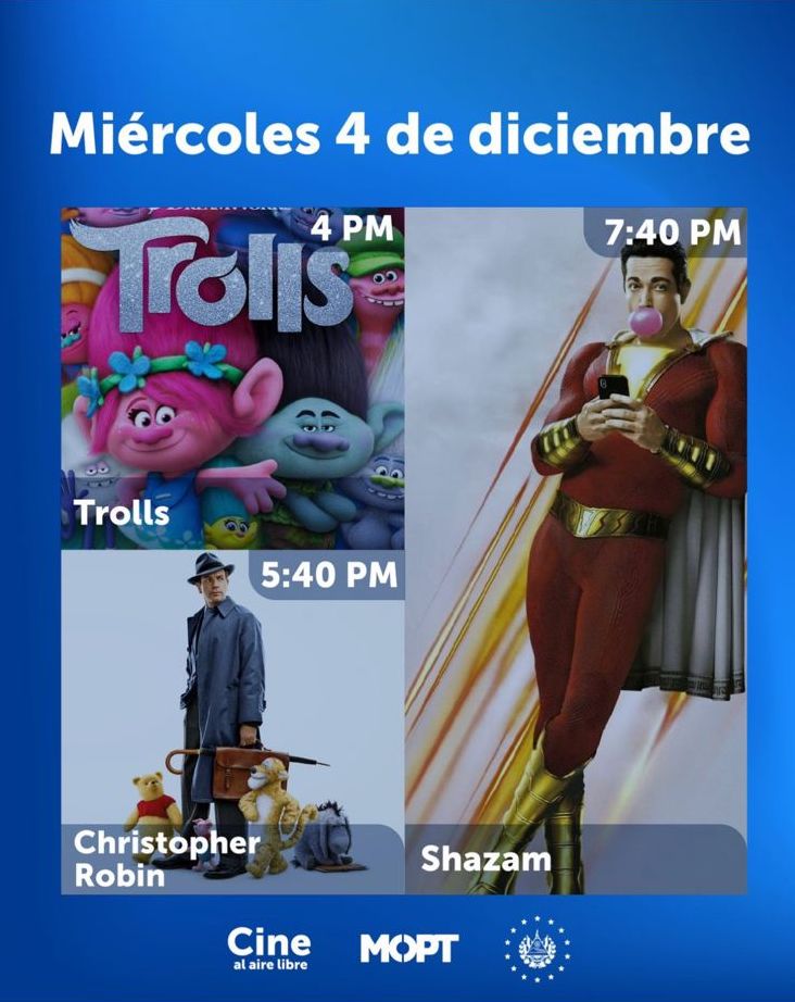 Cartelera Del Día Miércoles En EL Cine Al Aire Libre 