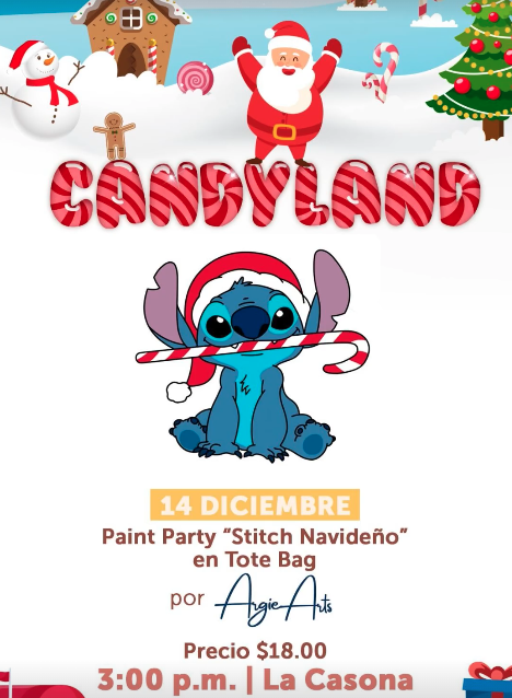 Paint Party "Stitch Navideño" 