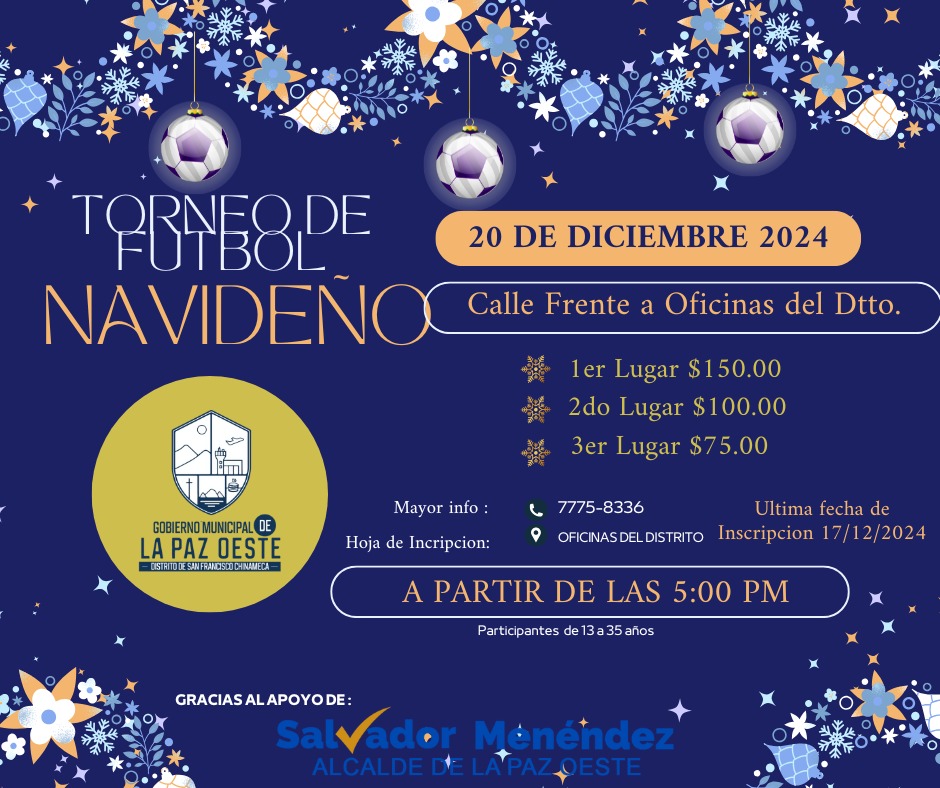 Gran Torneo de Fútbol Navideño y Segunda Noche de Compras