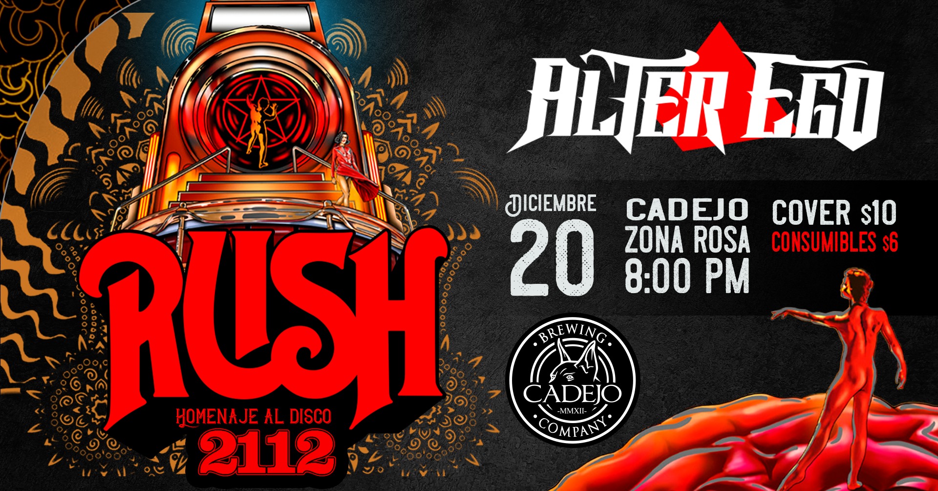 Tributo al icónico disco 2112 de Rush en Cadejo Zona Rosa