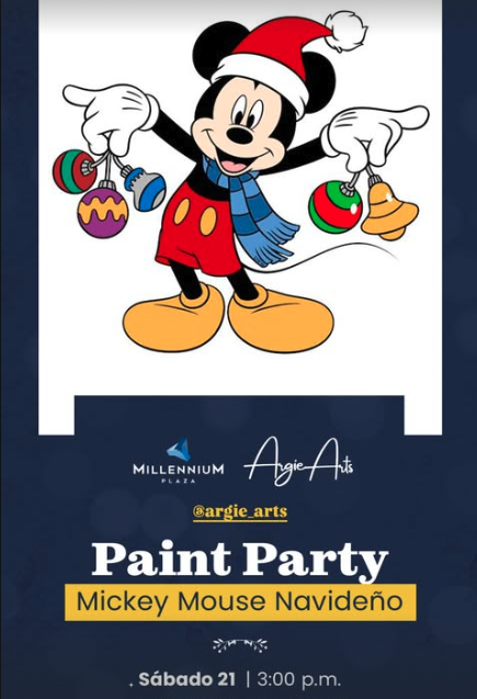 Paint Party Mickey Mouse Navideño