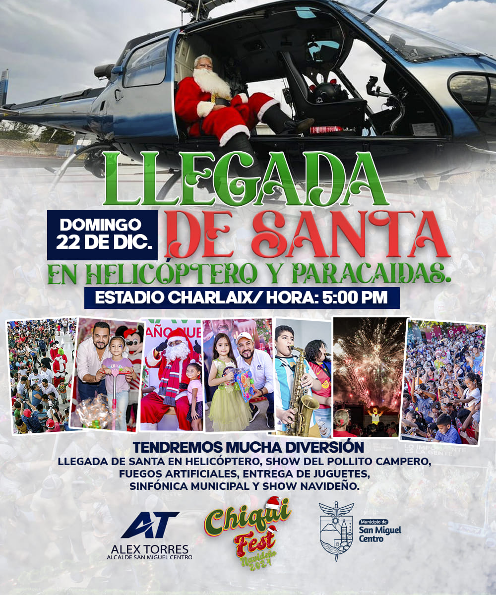 Llegada De Santa En Helicóptero  