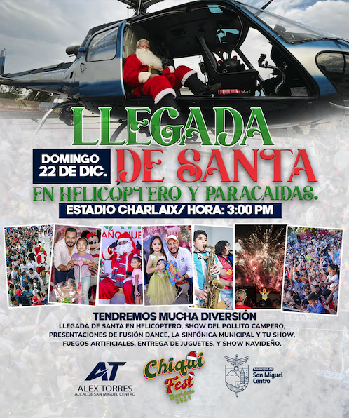 Llegad de Santa en Helicoptero 