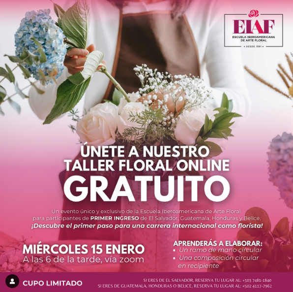 TALLER FLORAL ONLINE GRATUITO