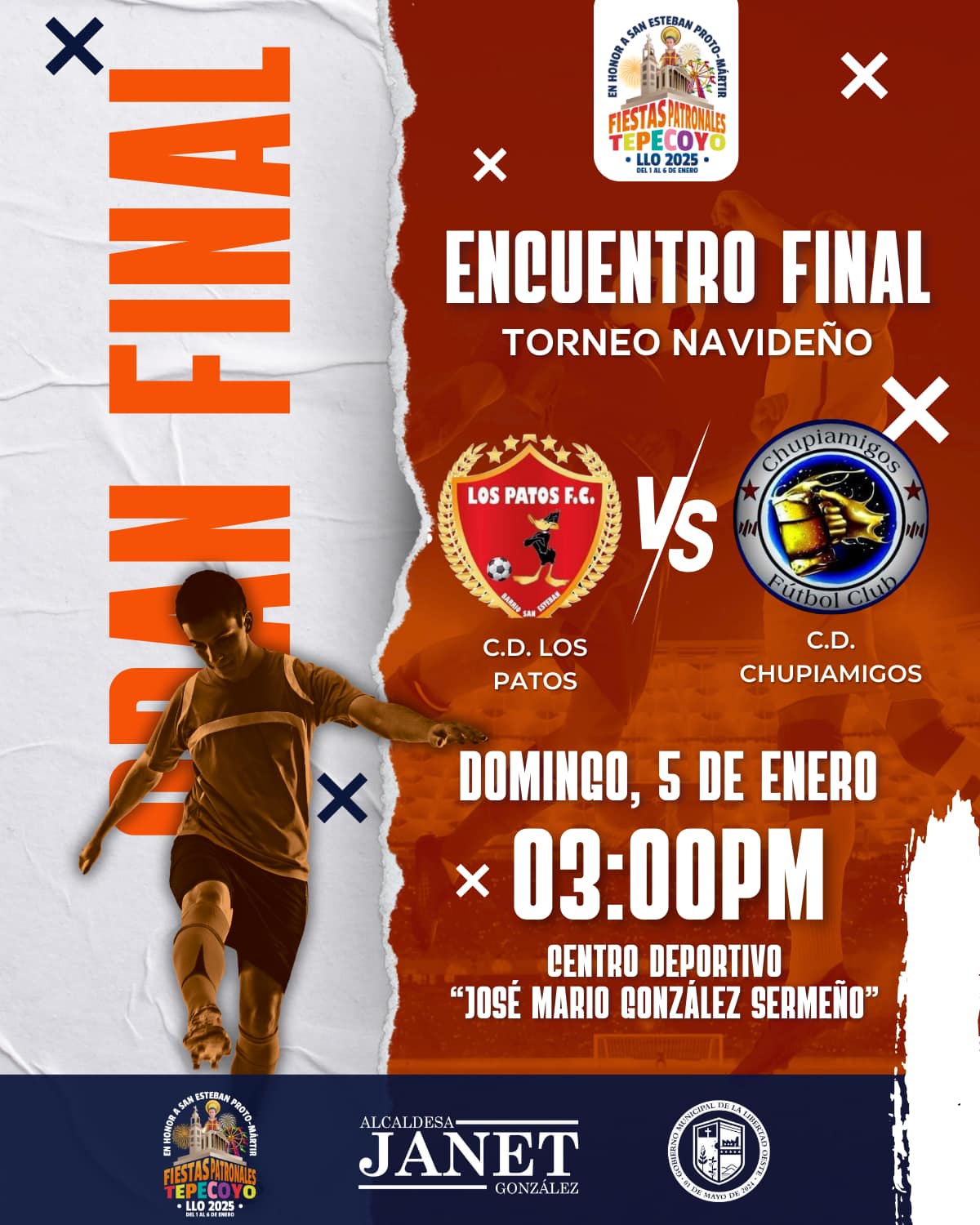 ENCUENTRO FINAL TORNEO NAVIDEÑO ENTRE CD LOS PATOS VS CD CHUPIAMIGOS