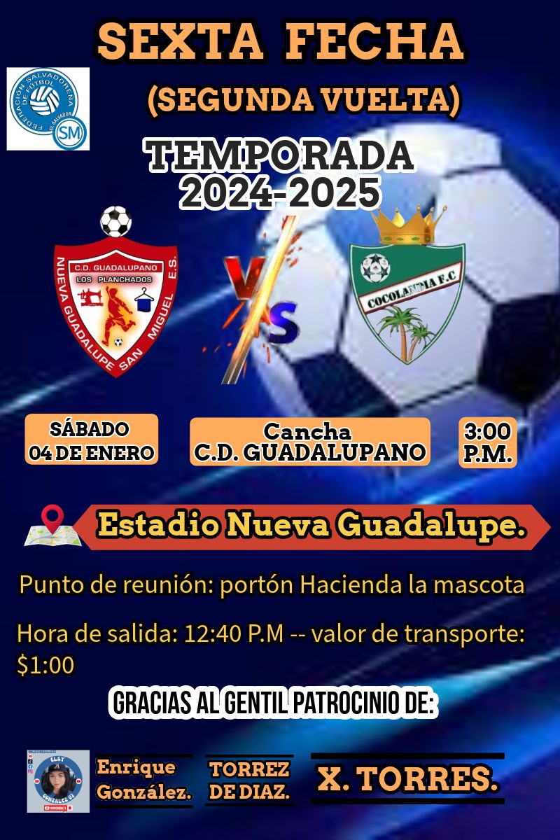 Segunda vuelta entre Nueva Guadalupe San Miguel E.S vs Cocolandia F.C 