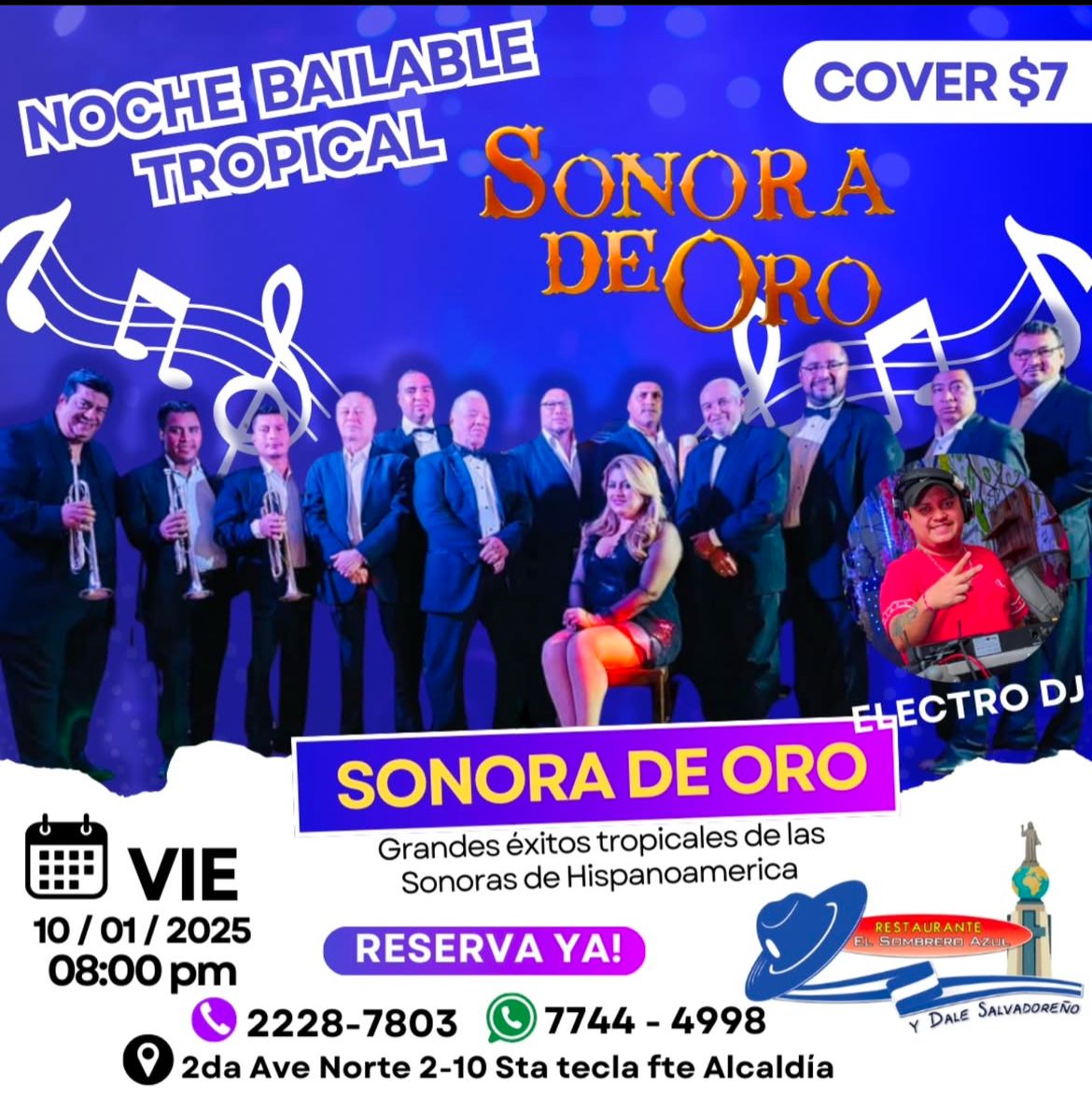 NOCHE BAILABLE TROPICAL CON LA SONORA DE ORO