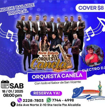 NOCHE TROPICAL CON MARIO ROBERTO Y SU ORQUESTA CANELA 