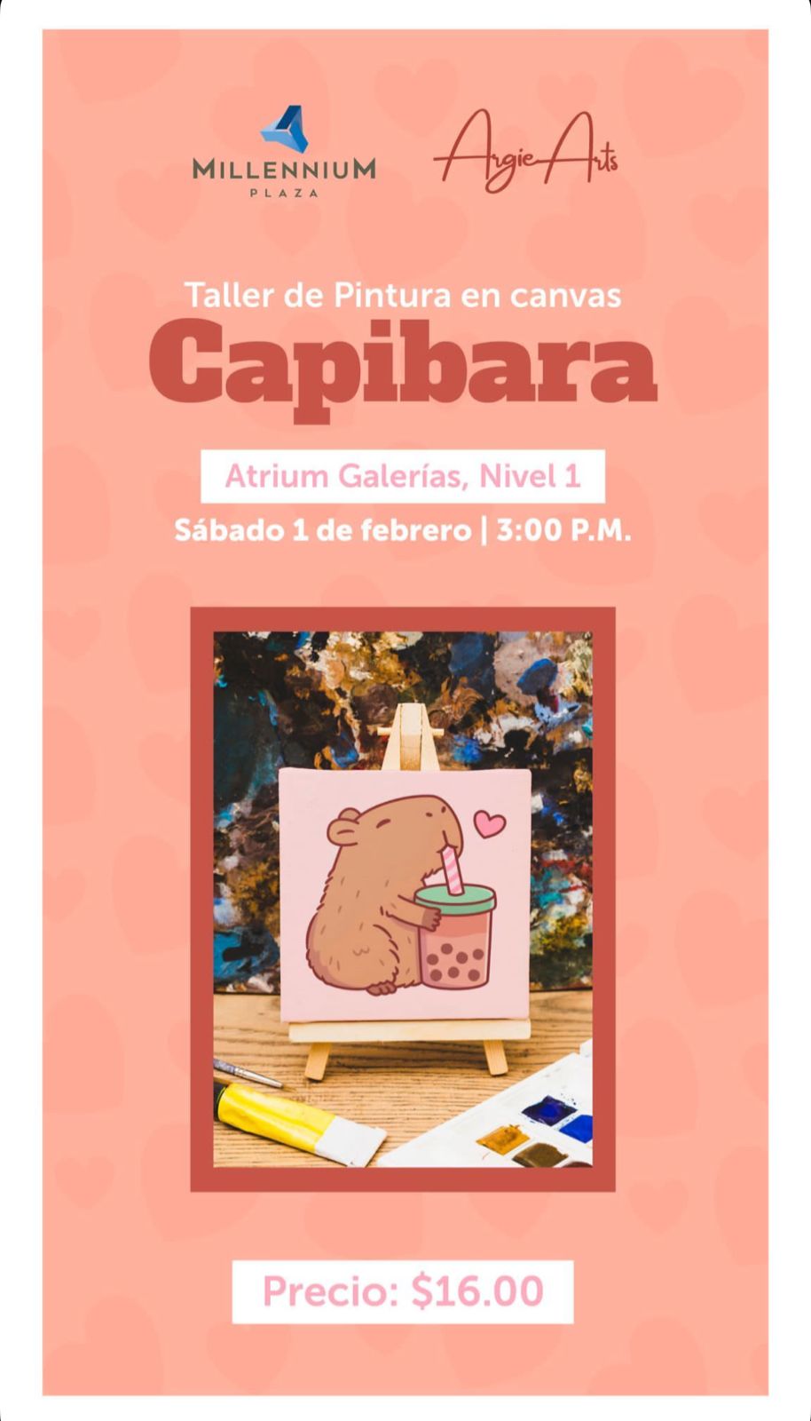Taller de Pintura en canvas: Capibara 