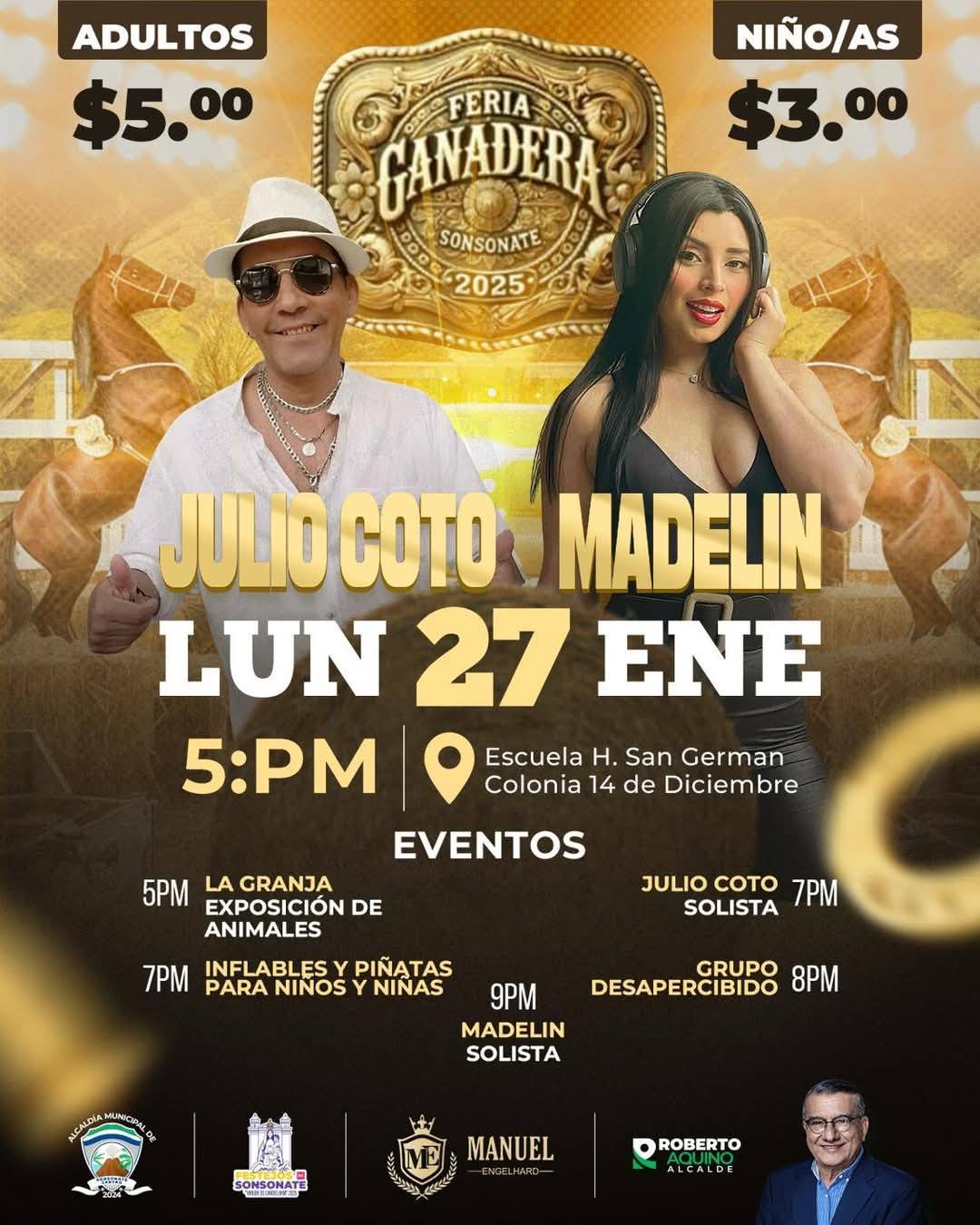 JULIO COTO Y MADELIN EN LA FERIA GANADERA DE SONSONATE  2025 