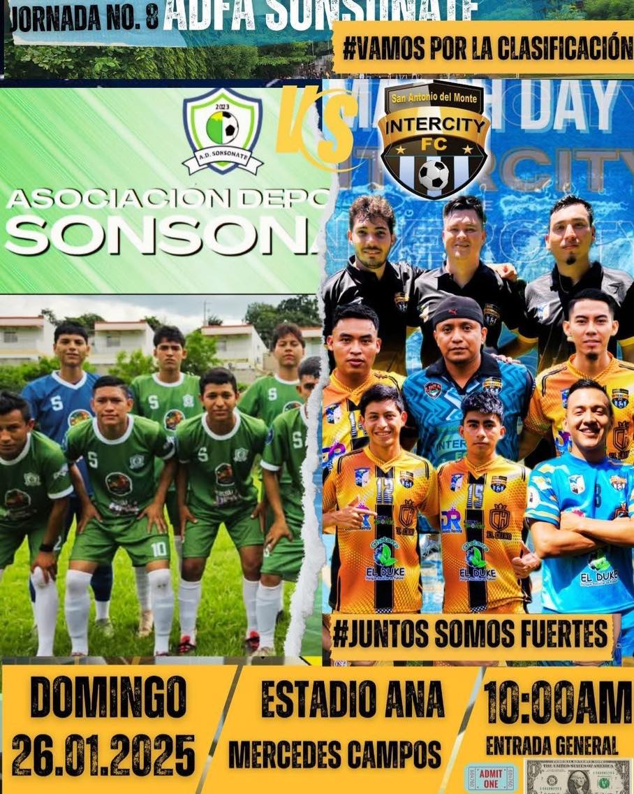 PARTIDO DE FÚTBOL DEL A.D SONSONATE VS INTERCITY F.C