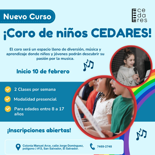 CURSO DE CORO DE NIÑOS CEDARES 2025