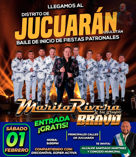 PRESENTACIÓN DE MARITO RIVERA Y SU GRUPO BRAVO EN JUCUARÁN