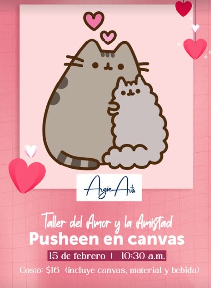 Taller del Amor y la Amistad Pusheen en Canvas 