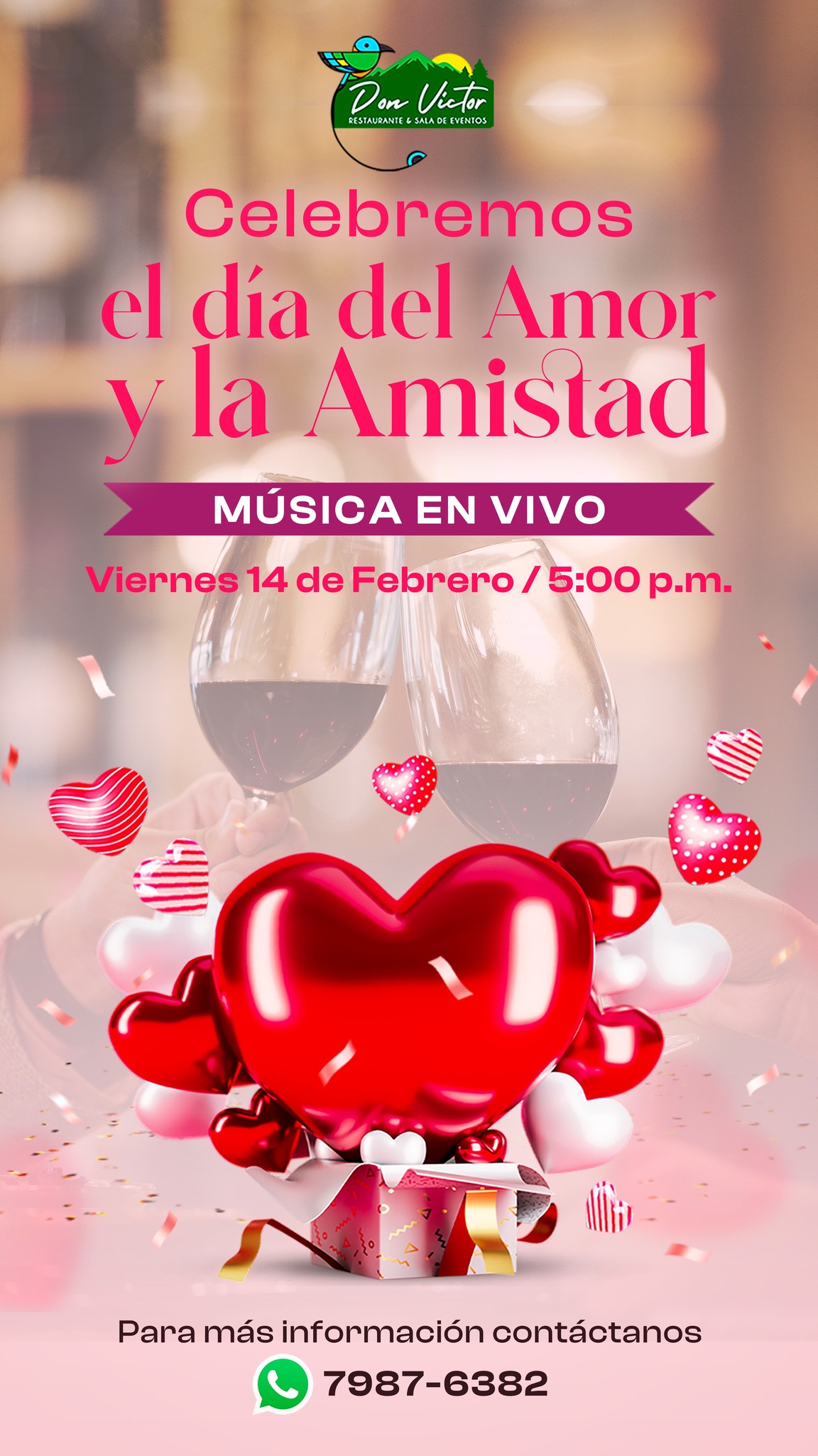 Celebremos el día del Amor y la Amistad CON MÚSICA EN VIVO